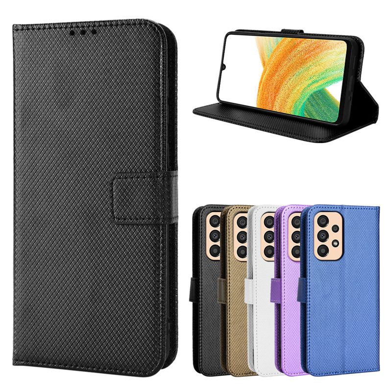For Samsung Galaxy A33 5G mobile phone case A23 4G mobile phone leather case diamond pattern flip M13 card 05