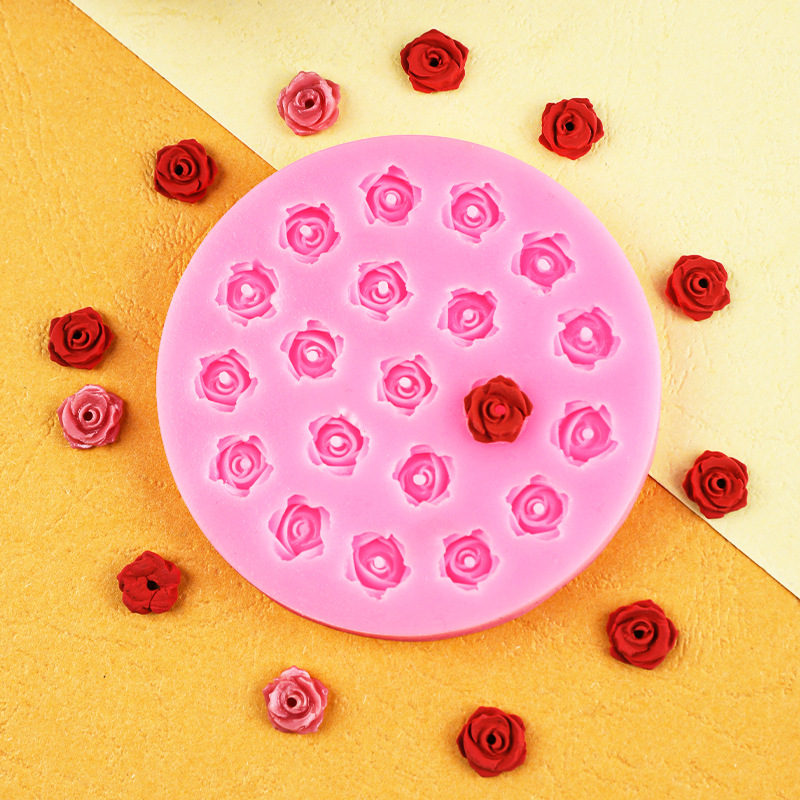 Mini Rosa flor de cerezo pastel de chocolate hornear molde de silicona cristal epoxi accesorios hechos a mano molde decorativo