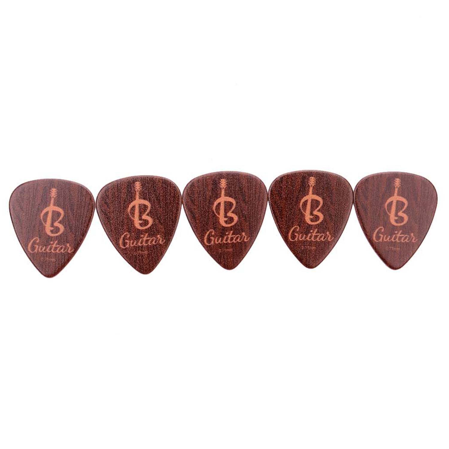 Retro Classic Solid Color Wood 1 Piece Guitar Pick display picture 2