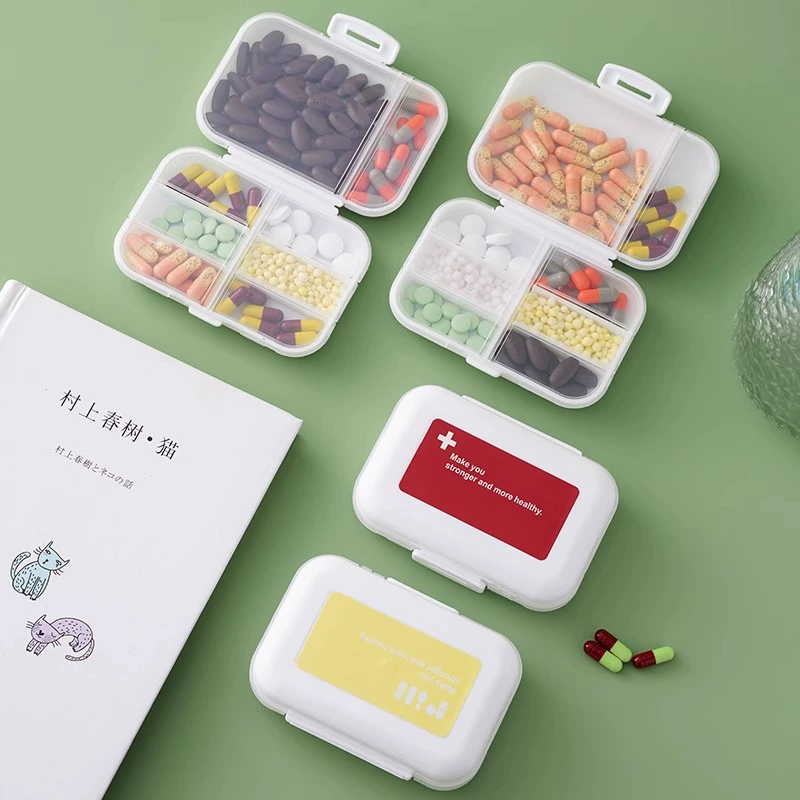 Портативная коробка для таблеток для напоминаний утром, днем и вечером, небольшая мини-коробка для хранения таблеток утром, днем и вечером.
