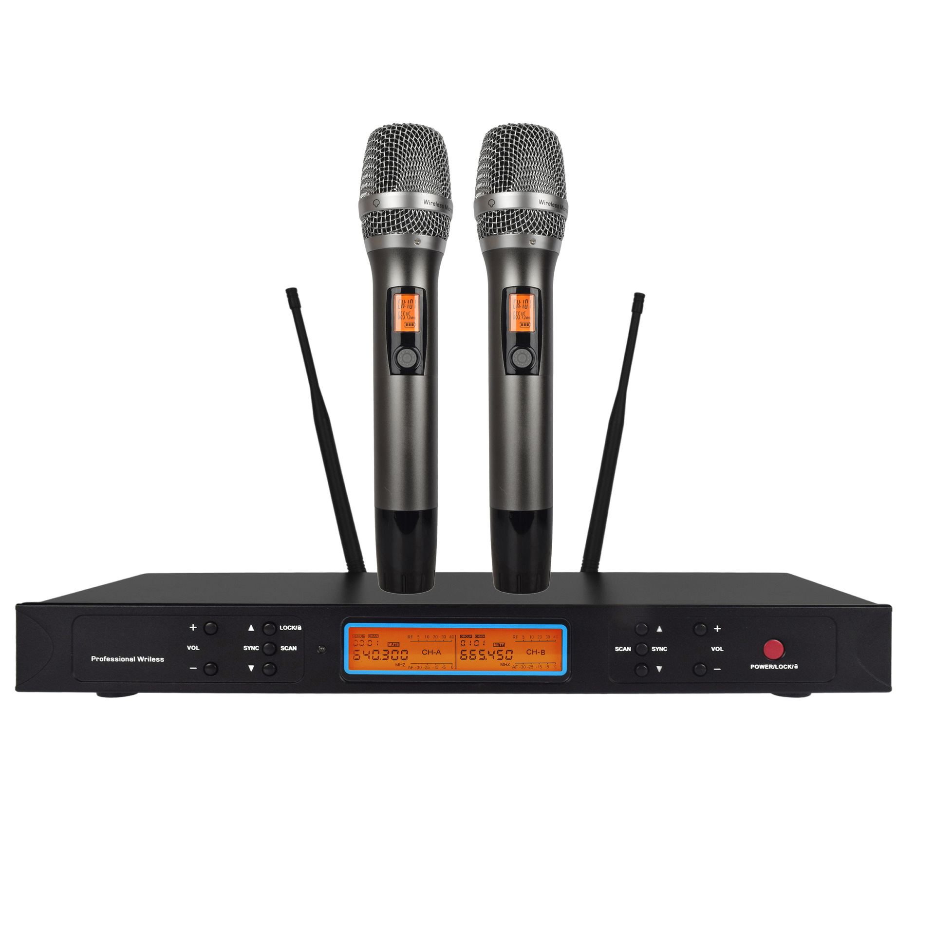 红外对频专业可调频U段无线麦克风ktv会议舞台表演一拖二手持话筒