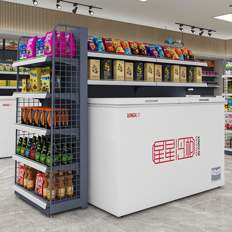Estante Exhibidor para Refrigerador de Tienda, para Snacks, Bebidas y Helados