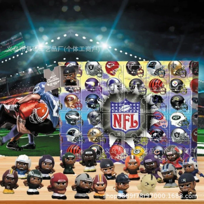 Трансграничный новый продукт Адвент-календарь НФЛ 2024, Рождественская адвент-слепая коробка Super Bowl