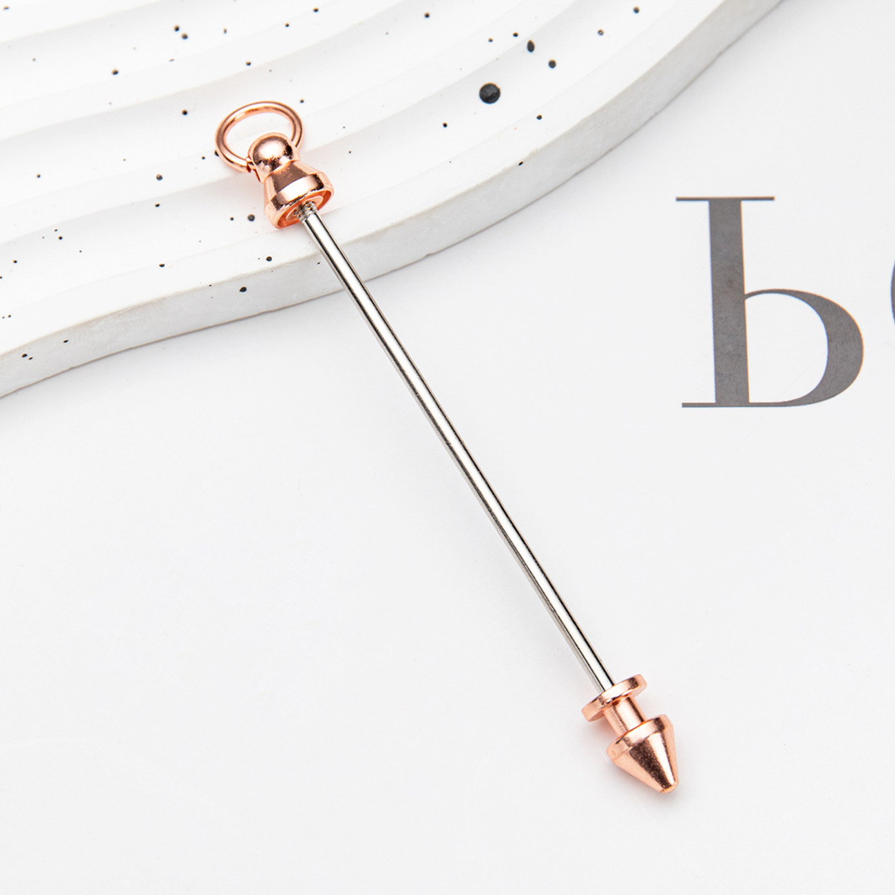 DIY perlas bala clavos tornillo de doble extremo desmontable diy perlas colgante llavero clavos de metal