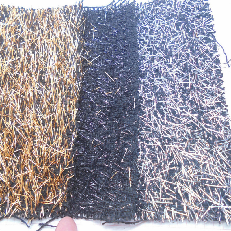 Double-sided mercerized silk yarn-dyed fabric long brushed horse hair reflective fluff long wool flannel clothes