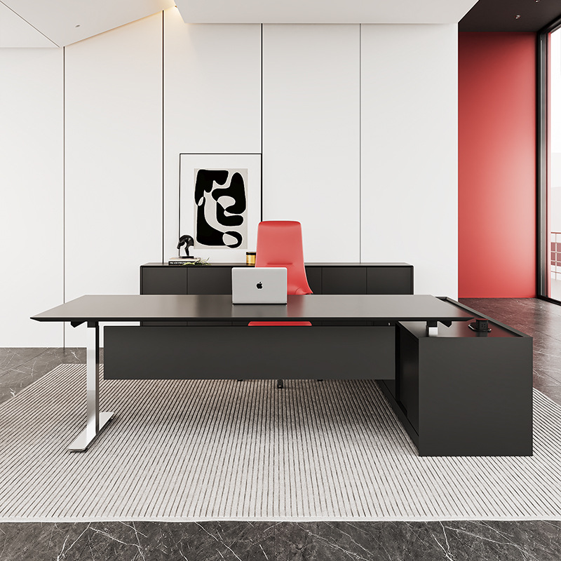 Jefe de gabinete doble elevación de motor de escritorio y silla de oficina combinación de escritorio de computadora mesa y silla fábrica de combinación de gabinete para venta directa