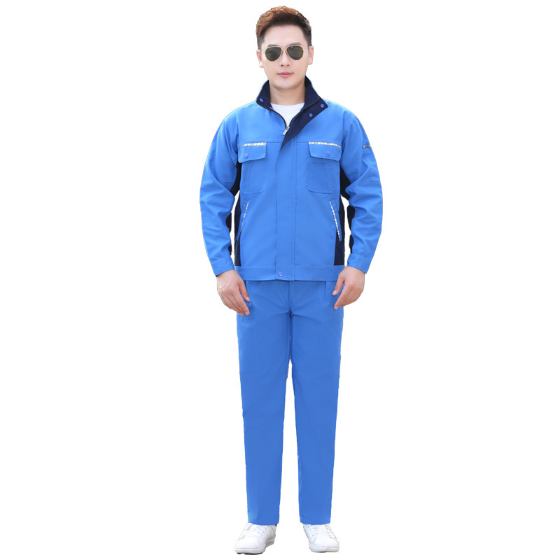 スタンドカラー耐摩耗性作業服スーツメンズ春と秋の労働保護服カスタム反射起毛自動車修理ワークショップ 20 鉄鋼工場服|undefined