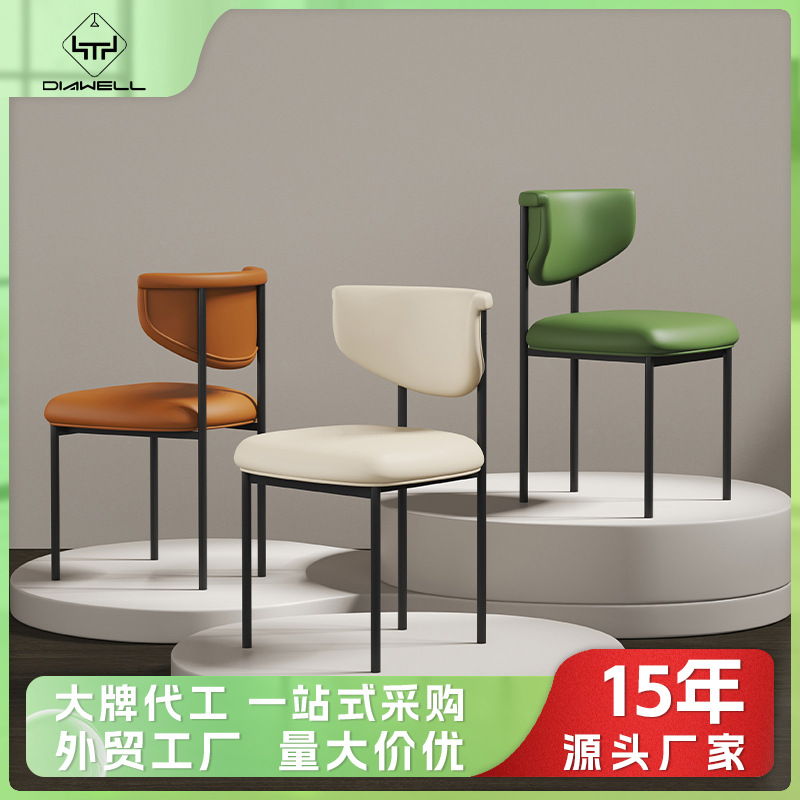 Transfronterizo OZON estilo francés silla de comedor de estilo crema silla de mesa de comedor de lujo ligera de alta calidad silla de maquillaje respaldo image 3