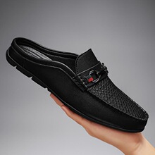 L 75606 Metal Buckle Casual Slip On Shoes ѹ��������ƤЬ