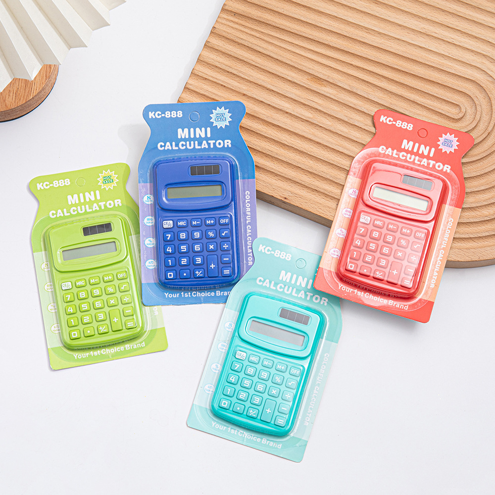 Transfronterizos mini palma colorido macarón encantador dibujos animados calculadora portátil LOGO impresión para estudiantes de primaria y secundaria