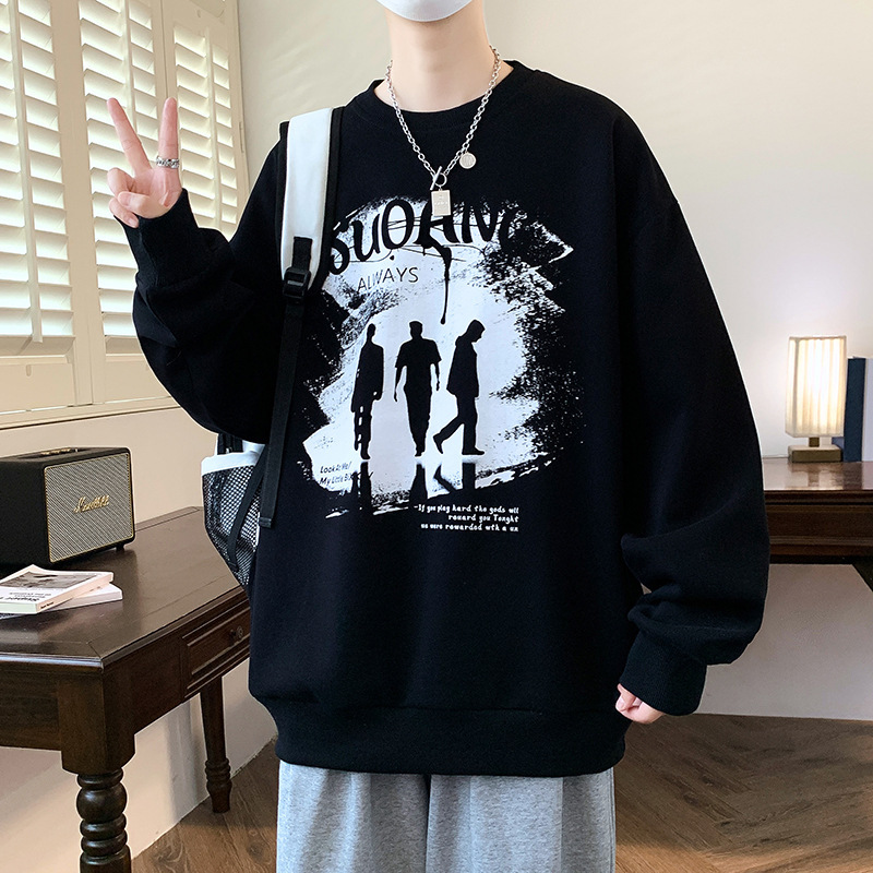 春秋の長袖の衛衣の12歳の男の子の中学生の13は服の15青少年の大きい子供の底のシャツにゆったりしています。|undefined