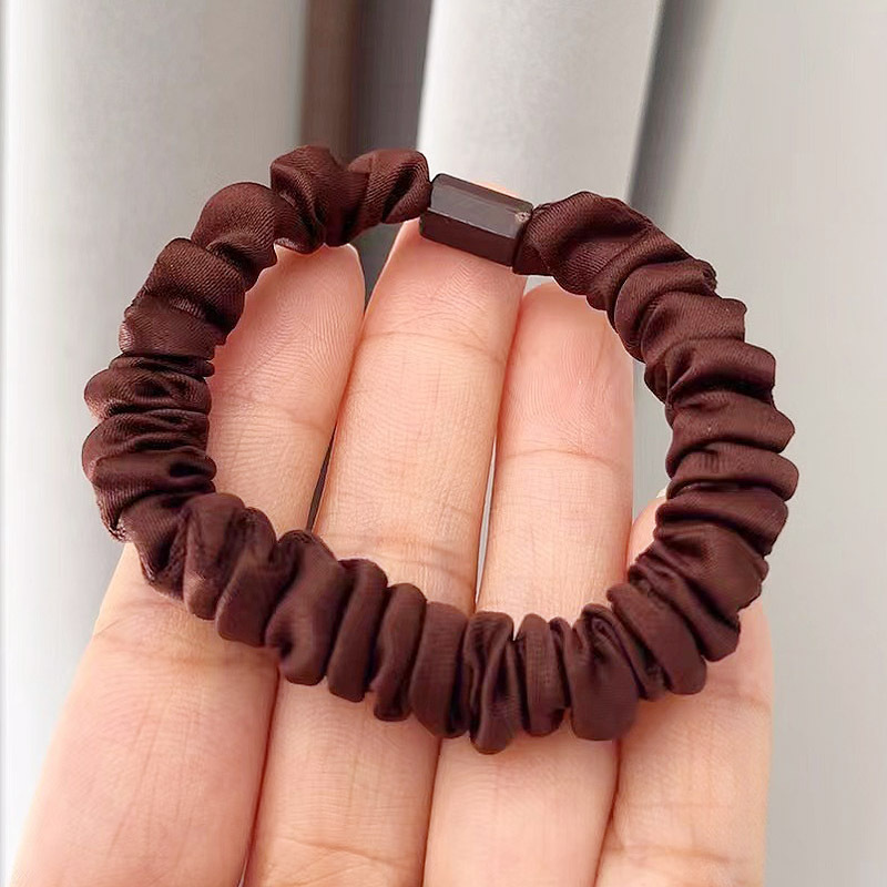 Tejido a mano perla intestino grueso anillo de cabello Ruyi temperamento de alta elasticidad cabeza de cola de caballo cuerdas de cabello adornamiento de cabello para mujeres