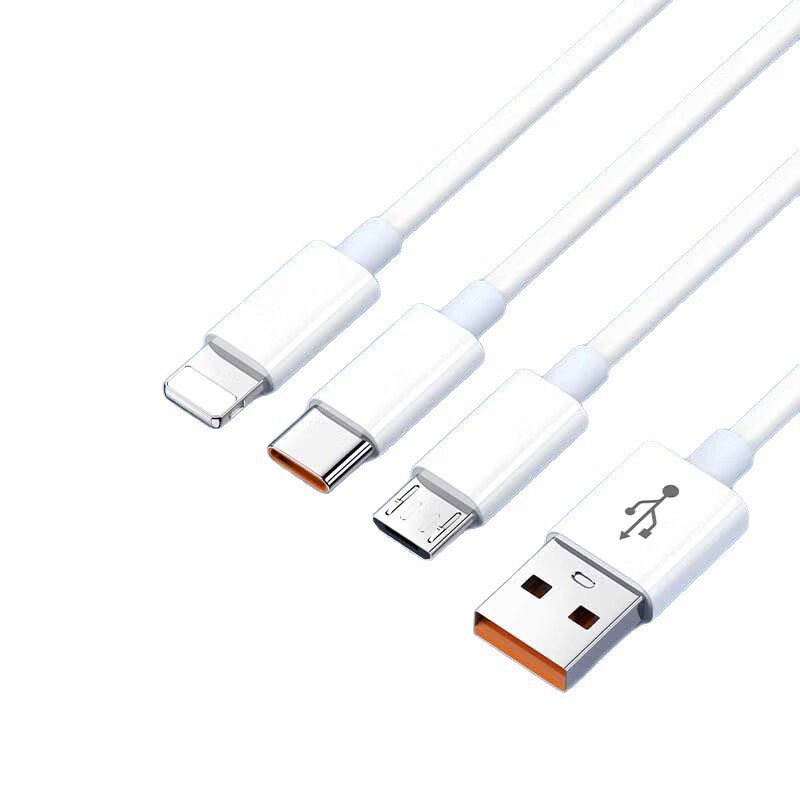 Cable de datos de carga super rápida de 3 metros más largo 3 en 1 240W para Apple Android Typepec un cable de carga de tres tiros