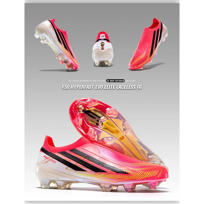 Tenis de Fútbol F50 con Tacos Galvanizados de TPU y TPR para Pasto Natural Duro