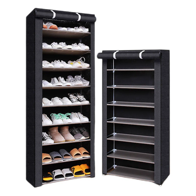 Простая полка для обуви Многослойная стальная труба в сборе Пылезащитный шкаф для обуви Студенческое общежитие Домашний шкаф для хранения Экономичный обувной шкаф Полка для обуви