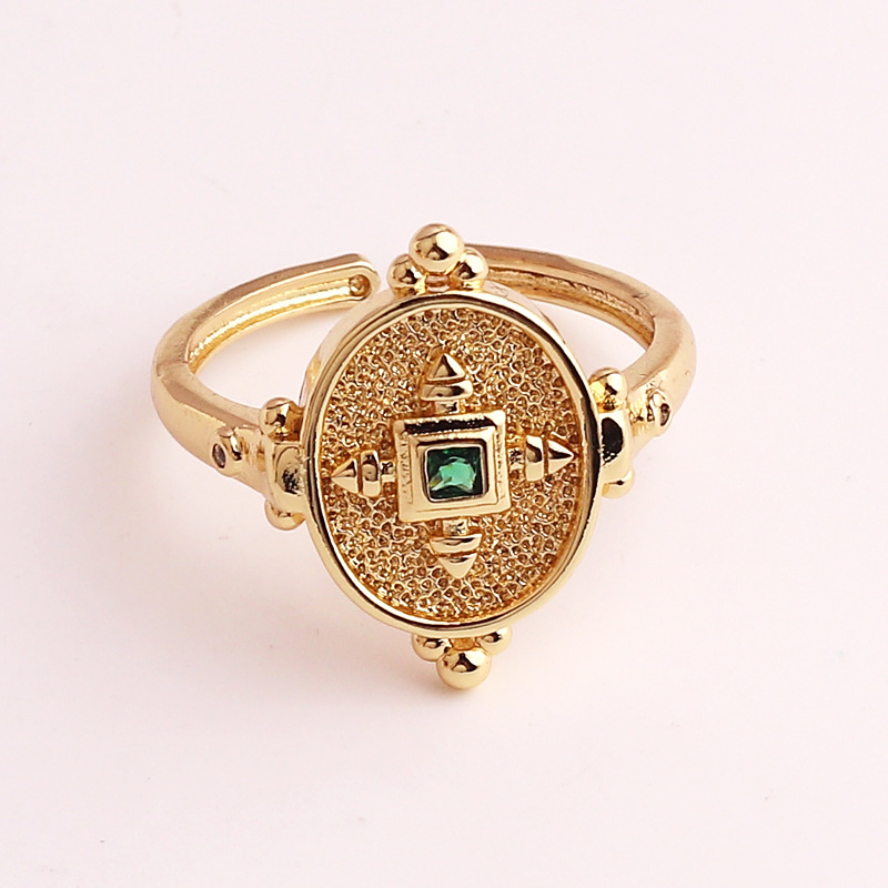 Fashion Oval Copper Plating Inlay Zircon Open Ring 1 Piece