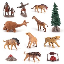 亚马逊儿童认知远古时代仿真场景史前动物原始人模型套装摆件玩具