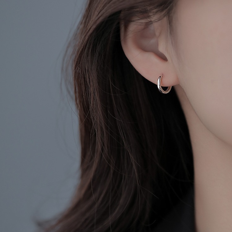 925 aguja de plata esterlina anillo de oreja círculo hebilla de oreja 2021 nueva moda pendientes de dormir