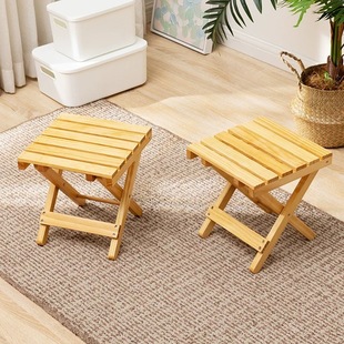 Solid Wood Stool, Foldable, Thickened, Household Shoe-Changing Low Stool, Children's Bench, Outdoor Portable Fishing Stool