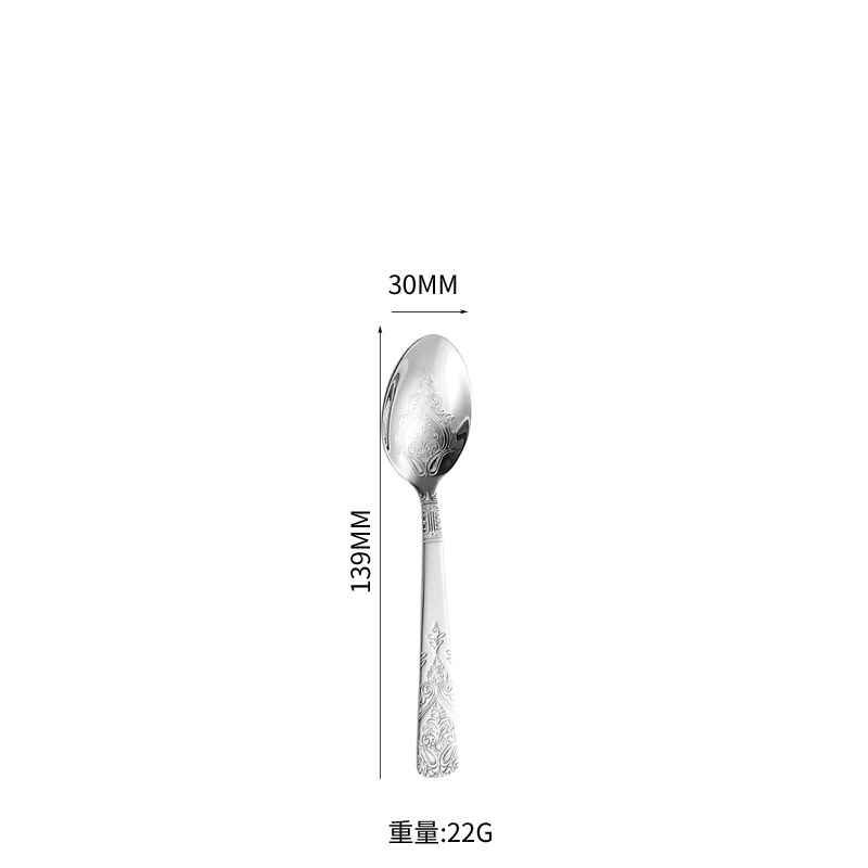不锈钢餐具套装欧美风格创意餐具精美雕刻新美式刀叉勺不锈钢餐具|undefined