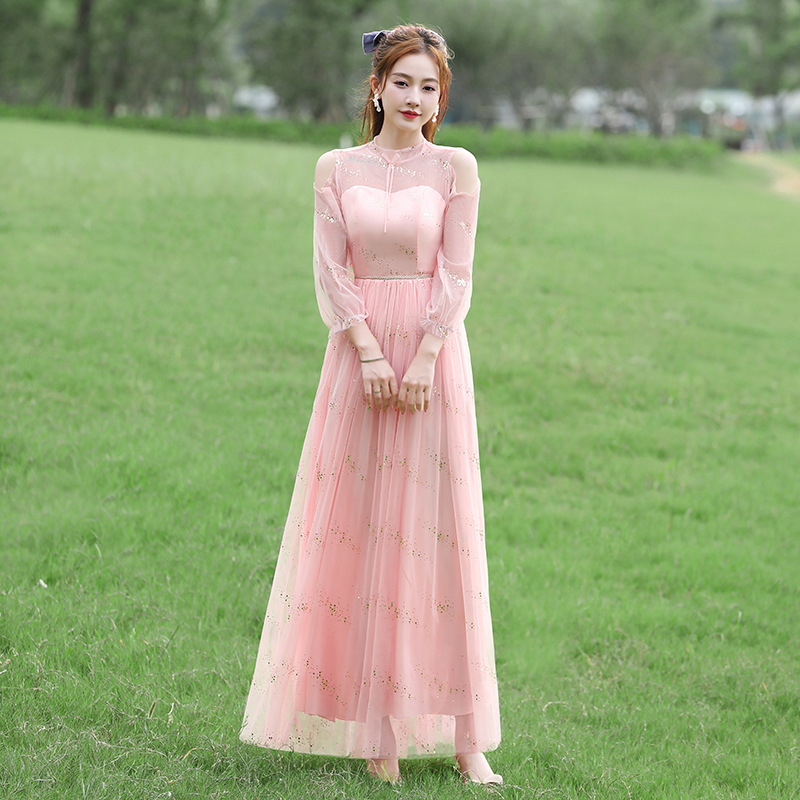 Розовый лонгслив, круглый воротник