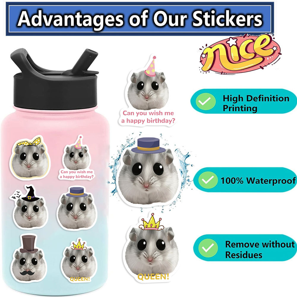 22g Weight Stickers Stationery Type 1 Set Quantity Learning Occasion PVC self-adhesive Material Hamster Pattern Cute Style 1 Set Hamster Learning PVC Self-adhesive Cute Stickers 3
