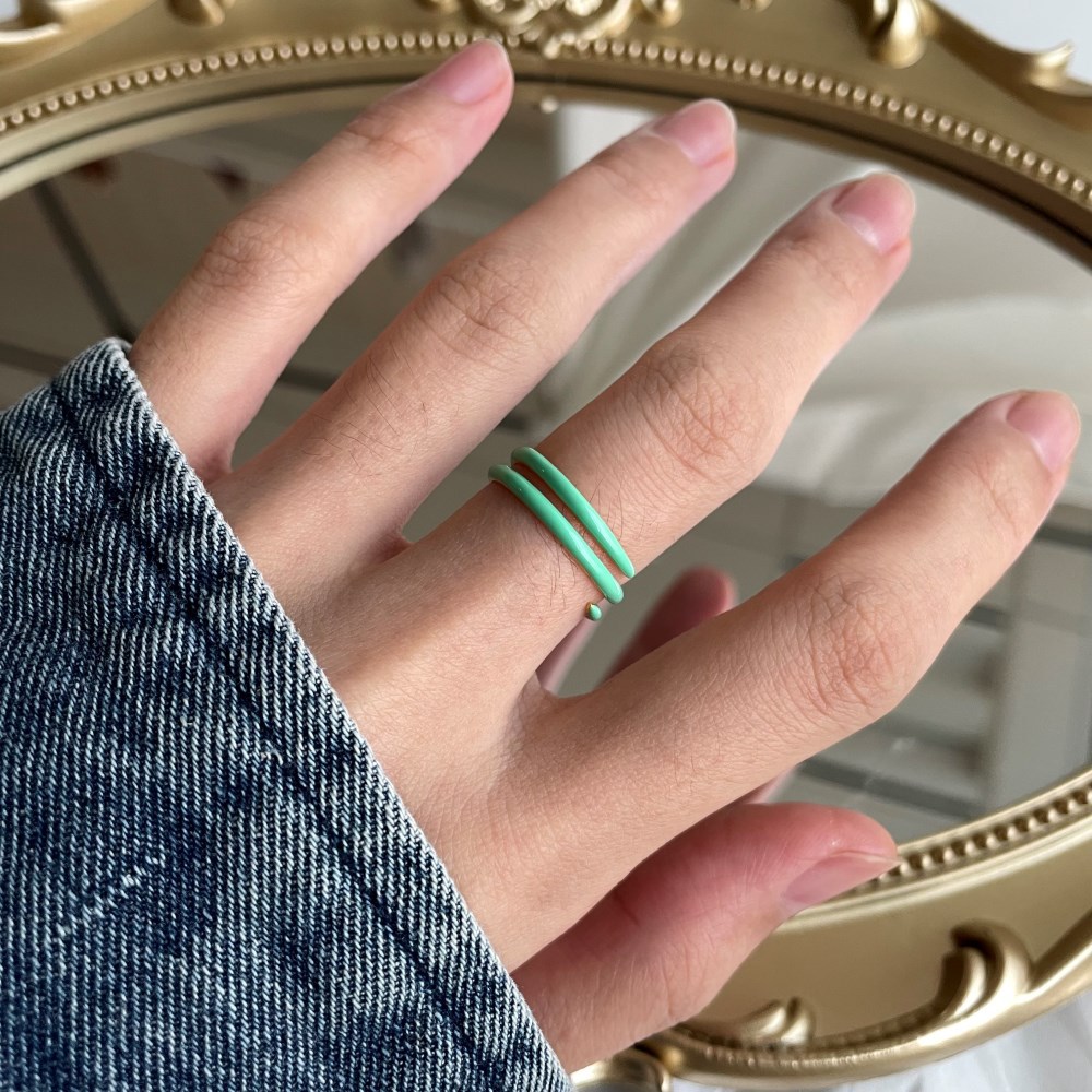 Cute Geometric Sterling Silver Plating Open Ring 1 Piece