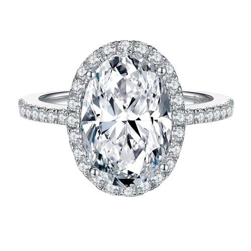 Simulated moissanite diamond ring 4 carat extra large diamond ring for women High carbon diamond proposal pigeon egg high-end luxury ring