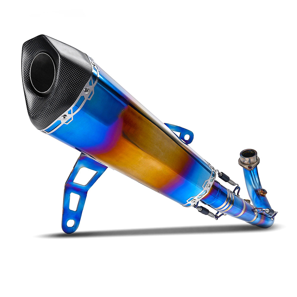 Zontes 368G/E Modified Exhaust Pipe Front Section and Tailpipe, Zontes 400g Dedicated Exhaust, Non-Destructive Installation