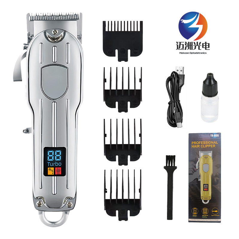 Cortadora de pelo eléctrica profesional, recortadora eléctrica para uso doméstico y en salones, cuchilla de aleación de titanio de alta potencia, pantalla digital, 3 horas de duración de la batería