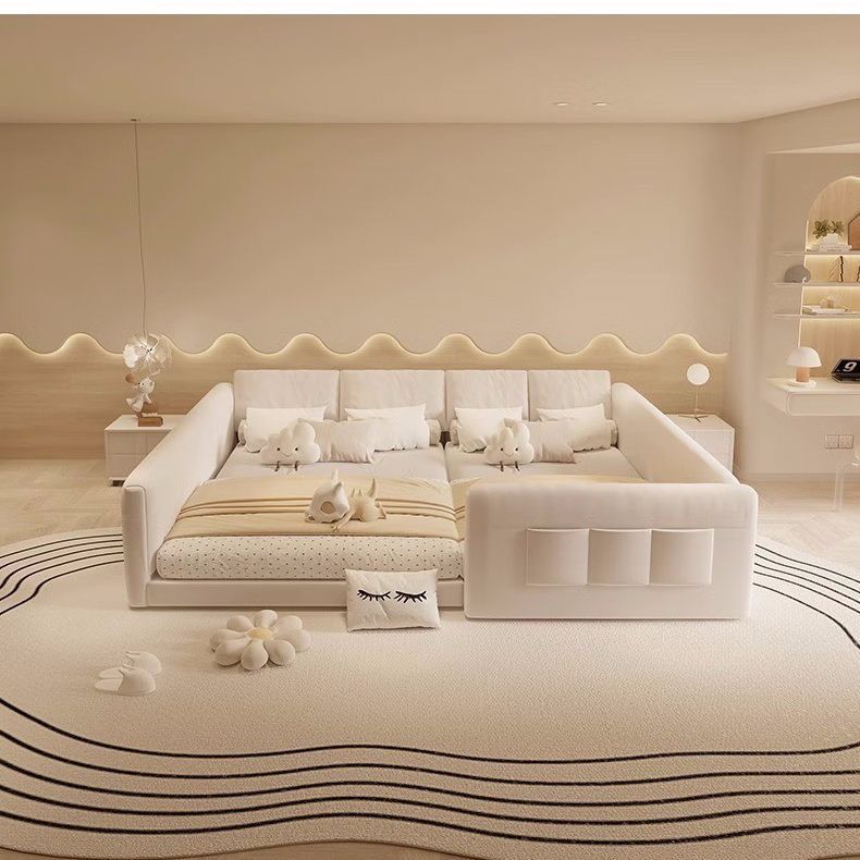 Family of four master bedroom children's widened second-child bed…