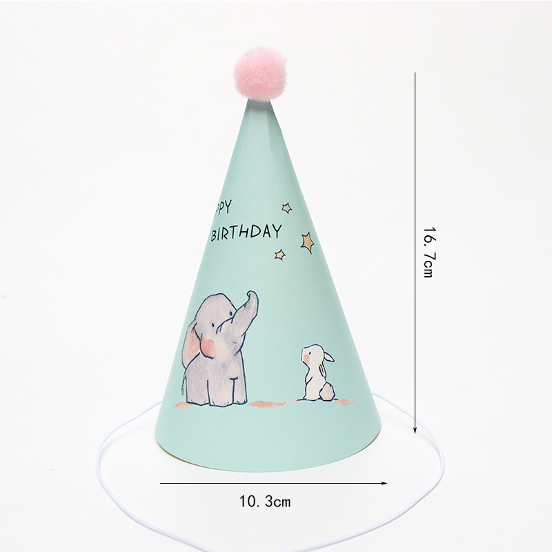 Sombreros de cumpleaños de embalaje independiente, sombreros de fiesta, sombreros de punta, sombreros de fiesta para bebés, sombreros de pastel
