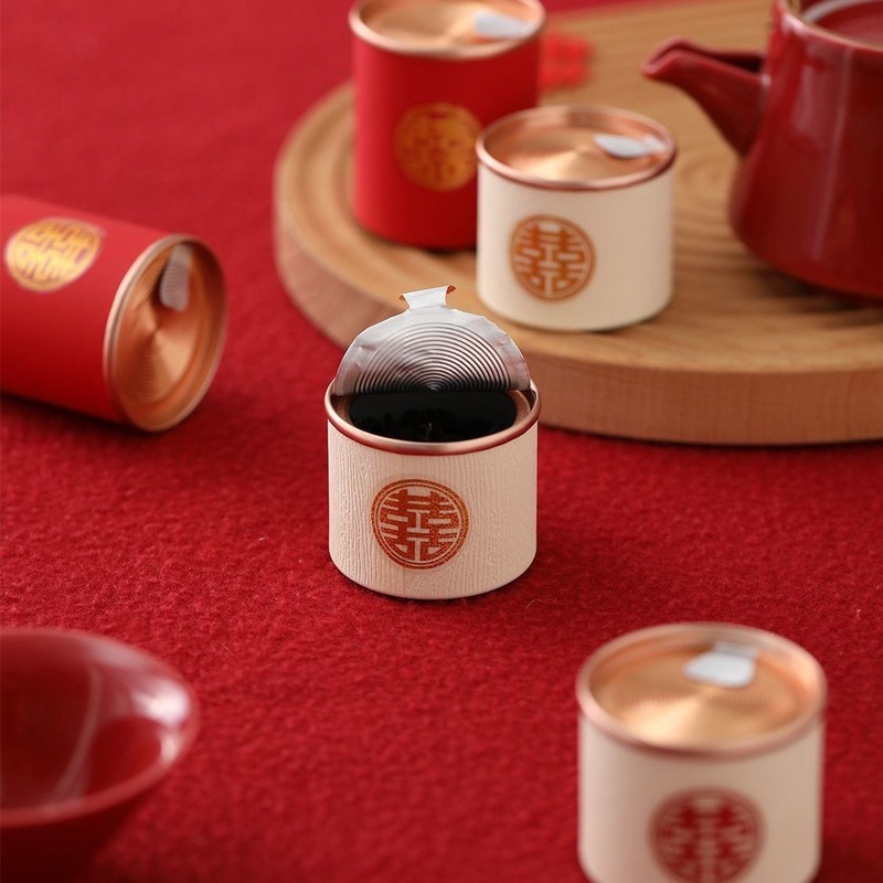 HiTea お土産 結婚式のお返し HiTea 小缶 中国風 結婚式 ブライズメイド 実用的なギフト 新築祝い キャンディーボックス 空缶|undefined