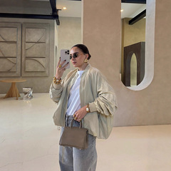 美式时尚设计感立领长袖夹克外套女跨境欧美风秋冬新款2025热卖
