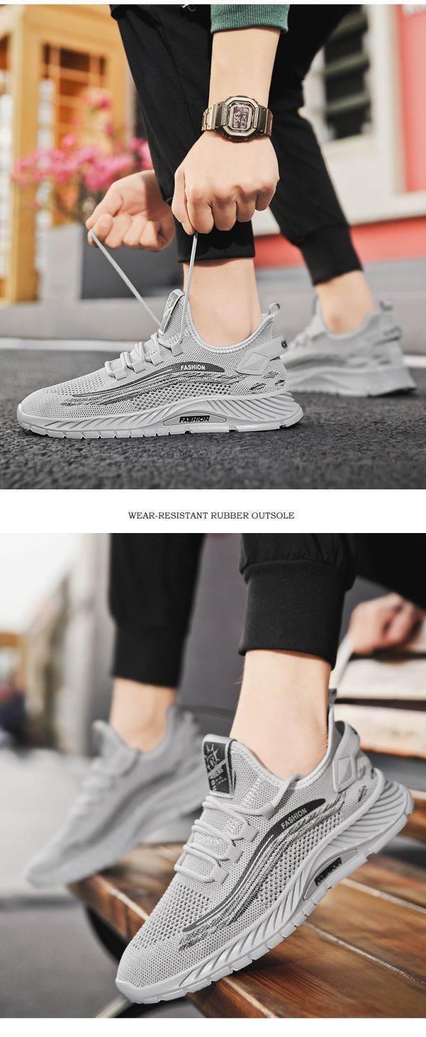 Coconut Summer Men's Casual Sports Lightweight Breathable Thin Flyknit Mesh Trendy Shoes For Men_vogvips.com