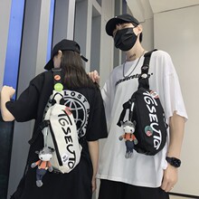 多功能单肩包新款斜挎包情侣高颜值百搭洋气小背包男大容量胸包