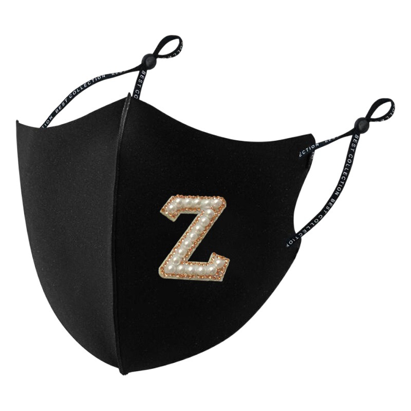 Máscara de diamante perla Otoño e Invierno nueva Máscara cálida personalidad creativa perla rhinestone máscara de tela a prueba de viento
