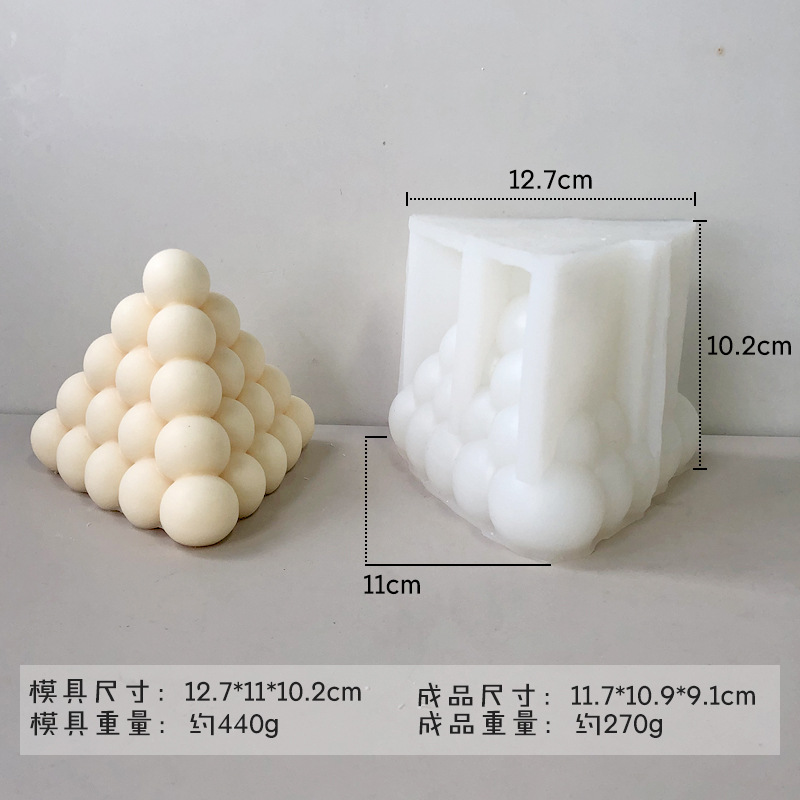 Transfronteriza geométrica BOLA MÁGICA vela molde de silicona diamante superficie bola polígono cubo aromaterapia vela molde al por mayor