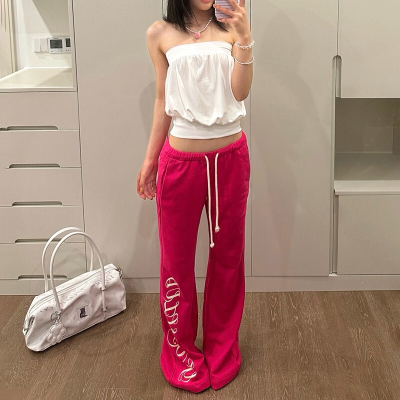 2026 European and American Cross-Border Summer New Style Tube Top Slim Fit Drawstring Trendy American-Style Drapey Printed Pants Set 2026 European and American Cross-Border Summer New Style Tube Top Slim Fit Drawstring Trendy American-Style Drapey Printed Pants Set