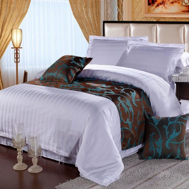 Комплект постельного белья из чистого хлопка, белый, сатин, с усиленной текстурой, четыре предмета: простыня, пододеяльник, наволочки для гостиниц, хостелов и киберспортивных отелей