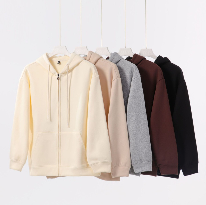 Autumn and winter tide brand 500g heavy super soft velvet hooded zipper sweater men's American fleece-lined warm cardigan coat women Autumn and winter tide brand 500g heavy super soft velvet hooded zipper sweater men's American fleece-lined warm cardigan coat women