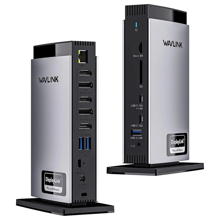 Wavlink 15-in-1 Displaylink Docking Station with 3 HDMI Laptop Docking Stations
