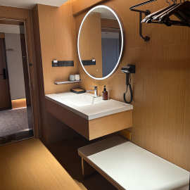 酒店工程专用洗漱台无缝洗手盆浴室人造石民宿一体盆微晶石洗脸台