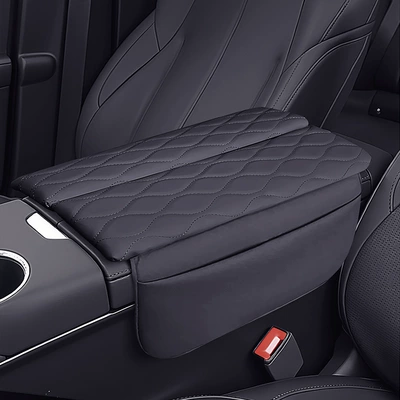 Buick E7 Dedicated Armrest Box Heightening Protective Cover Leather Storage Pocket Velcro Installation Matching Color Protective Cover (Armrest box pad) - buick-zhijing-e7-purple