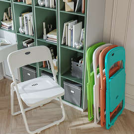 家用折叠椅子便携简约塑料折叠凳子靠背电脑办公椅培训椅户外餐椅