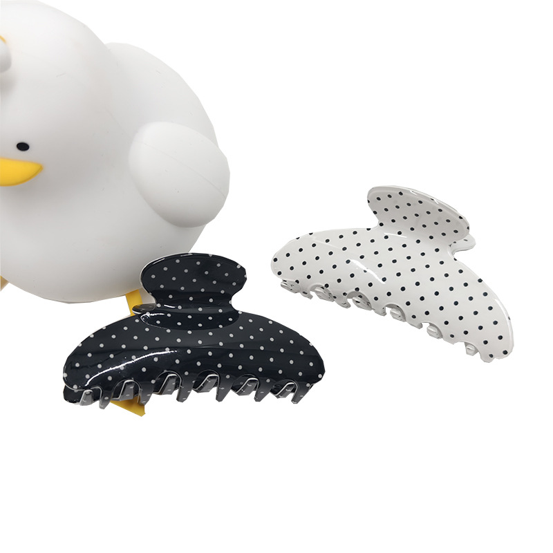 French Sweet Wave Point Grab Clip Large Hair Multi-Shark Clip Back Head Hairpin Simple Ball Head Headwear