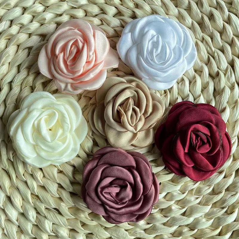 6cm 20-Petal New Fabric Camellia Flower Children's Hair Accessory Head Flower Clothing Accessory Shoe Flower Jewelry Decoration DIY