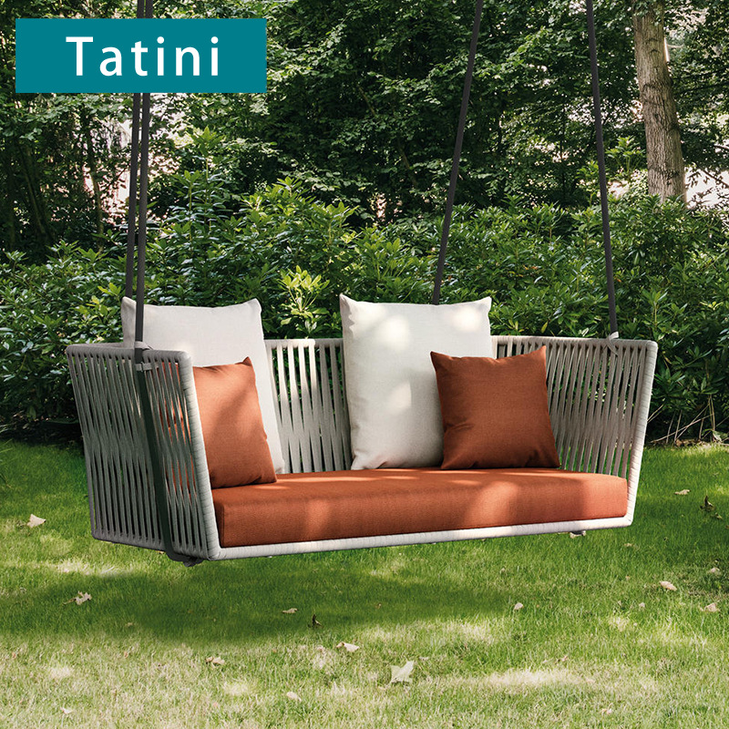 Swing al aire libre patio al aire libre balcón impermeable muebles de ocio cuerdas de cabina colgantes de caña sillas de caña