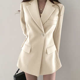 白色小西装外套2023春大码韩版修身设计英伦风女士小西服西装外套