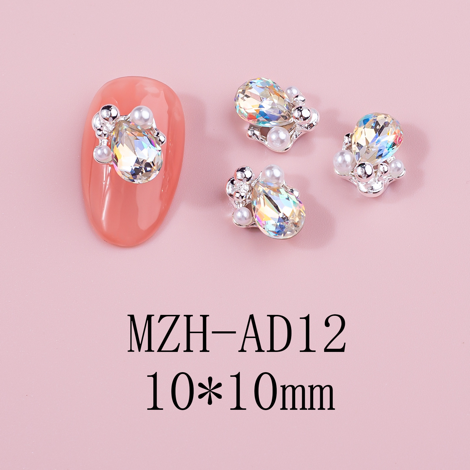 Nueva decoración de uñas, diamantes, camelia, accesorios de uñas, montones de rosas, accesorios de diamantes, uñas, joyas de uñas